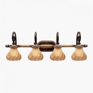 Golden Lighting 8755 BA4 FCB Genevieve 4 Lights Vanity Bath Fixture in Forged Ca    