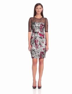 Jax Women's Lace Overlay Dress, Black/Red, 12 at  Womens Clothing store