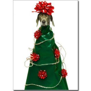 Boxed Christmas Holiday Greeting Card, William Wegman Tree Topper 2006 (Set of 12) : Office Products