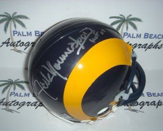Jack Youngblood signed Los Angeles Rams Throwback Mini Helmet: Sports & Outdoors