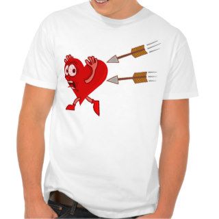 Funny Valentine's Day Heart Running Arrows T Shirts