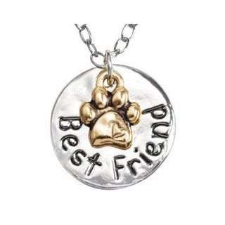 Rockin' Doggie Paw Necklace, Puffy Gold Plated Paw on Best Friend Circle  Pet Necklaces 