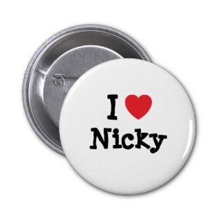 I love Nicky heart custom personalized Pinback Buttons