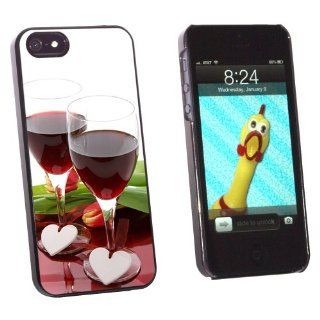 Graphics and More Love Romance Wedding Anniversary Hearts Wine Celebration   Snap On Hard Protective Case for Apple iPhone 5/5s   Non Retail Packaging   Black: Cell Phones & Accessories