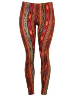 Soft and Comfortable Vertical Aztec Print Stretch Leggings   Maroon and Blue at  Womens Clothing store: Leggings Pants