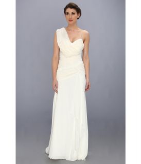 Nicole Miller Georgette Draped Bridal Gown Womens Dress (White)