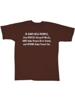 CloseoutZone Men's If Guns Kill People Then Pencils Cars Spoons T Shirt: Clothing