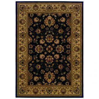 Traditional Black/ Ivory Area Rug (710 X 1010)