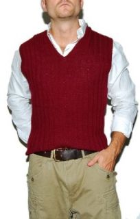 Polo Ralph Lauren Mens Wool Knit Sweater Vest Red XXL: Clothing