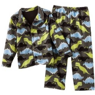 Carter's Boys 2T 4T Dinosaur Microfleece Coat Pajama Set (2T, Green): Pants Pajamas Sets: Clothing