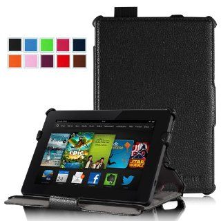 Fintie All New Kindle Fire HDX 7" Folio Hardback Case Cover with Auto Wake / Sleep Feature   Black (will only fit Kindle Fire HDX 7" 2013 Model): Electronics