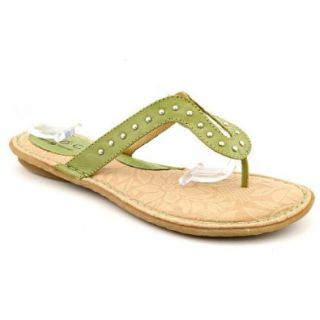 Born Concept Boleyn Womens Size 6 Green Leather Thongs Sandals Shoes New/Display: Shoes