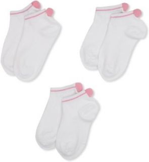 Jefferies Socks Girls 2 6X Seamless Pom Ped 3 Pair Pack Socks: Clothing