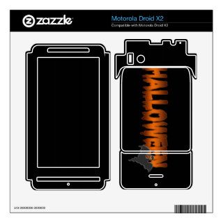 Halloween lettering ghost motorola droid x2 decals