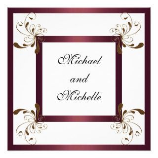 Invitation Engagement Glamour White Gold Floral Personalized Announcements