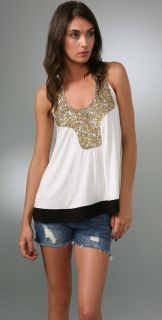 Tbags Los Angeles Gold Sequin Tank