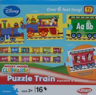 Disney Mickey Mouse Clubhouse Puzzle Train   Alphabet and Numbers: Toys & Games