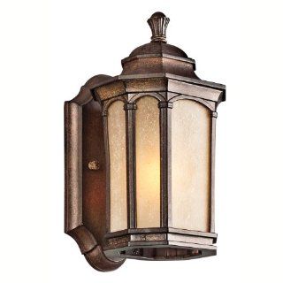Kichler Lighting Kichler 49029BST Duquesne 1 Light Outdoor Wall Lantern, Brown Stone with Umber Etched Seedy Glass   Outdoor Post Light Accessories  