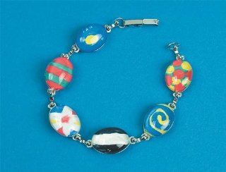 S&S Worldwide Girl's Painted Stone Bracelet Craft Kit (Makes 12): Toys & Games