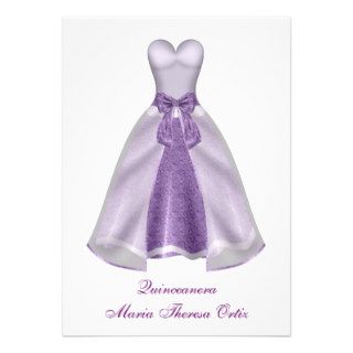 Purple Dress Quinceanera 15th Birthday Party Personalized Invite