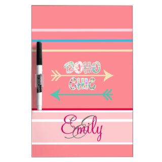 Monogram Aztec Boho Chic Typography Ethnic Stripes Dry Erase Board