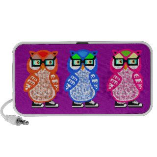 Funny Cute Hipster Owls Speaker Gift