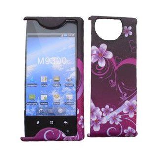 For Sprint Kyocera Echo M9300 Accessory   Purple Heart Designer Hard Case Cover Cell Phones & Accessories