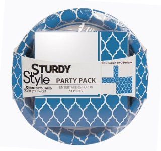 Sturdy Paper Plates and Napkins Party Packs   Blue Health & Personal Care