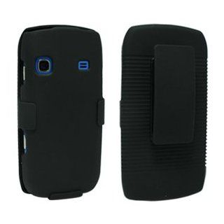 Rubberized Black Holster Shell Combo with Kickstand for Samsung Replenish M580: Cell Phones & Accessories