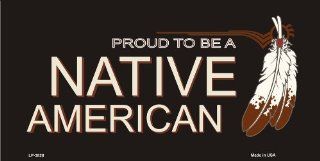 Proud To Be A Native American Aluminum Automotive Novelty License Plate Tag Sign: Automotive