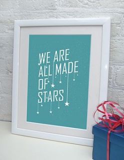 made of stars inspirational typography print by fizzy lemonade
