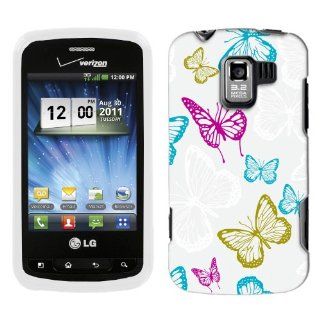 LG Optimus Q Vivaciuos Butterflies on White Hard Case Phone Cover: Cell Phones & Accessories