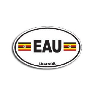 EAU UGANDA Country Auto Oval Flag   Window Bumper Sticker: Automotive