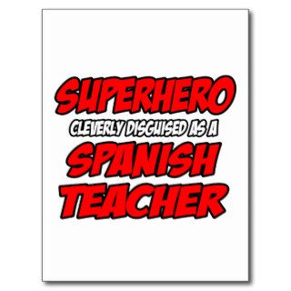 SuperheroSpanish Teacher Postcard