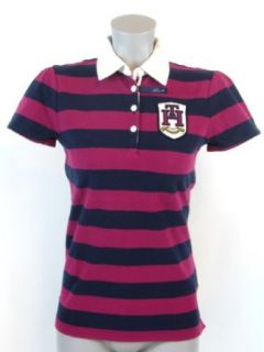 Tommy Hilfiger Slim Fit Womens Striped Logo Rugby Shirt   M   Burgundy/Navy at  Womens Clothing store: Polo Shirts