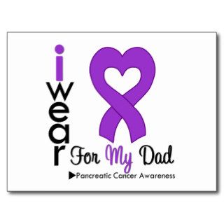 Pancreatic Cancer Purple Ribbon Support Dad Postcards