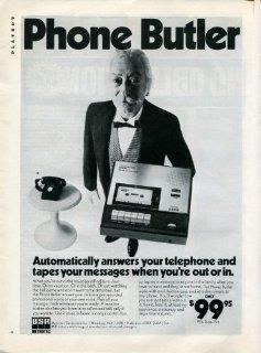 1974 BSR PHONE BUTLER Telephone Answering Machine Retro Vintage Original Ad : Other Products : Everything Else