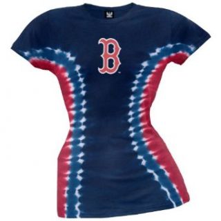 Boston Red Sox   Womens Logo Juniors Tie Dye T shirt X large Dark Blue  Fashion T Shirts  Sports & Outdoors