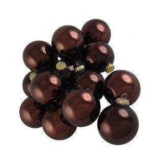 Club Pack of 36 Shiny Chocolate Brown Glass Ball Christmas Ornaments 2.75"  