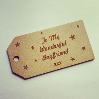 individual personalised wood gift tags by auntie mims
