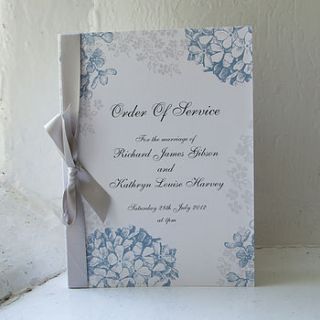 personalised sophie order of service booklet by chandler invitations