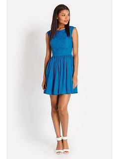 Oasis Scallop lace bodice dress Blue