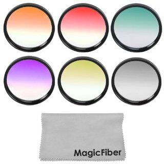 58MM Essential Graduated Color Filter Kit for CANON Rebel (T5i T4i T3i T3 T2 T2i T1i XT XTi XSi XS SL1), CANON EOS (1100D 700D 650D 600D 550D 500D 450D 400D 350D 300D 100D 60D 7D)   Includes: Graduated Red, Orange, Gray (Neutral Density), Yellow, Green and