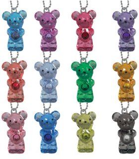 Mini Birthstone Bears Set of 12 Crystal Party Favors Complete with Key chains (1.25 inch Height) 