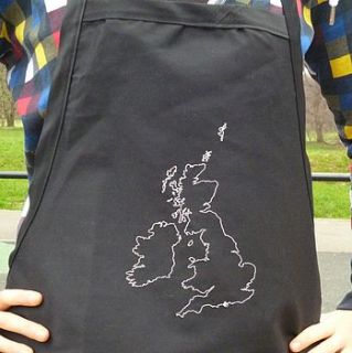 any country embroidered map apron by thread squirrel