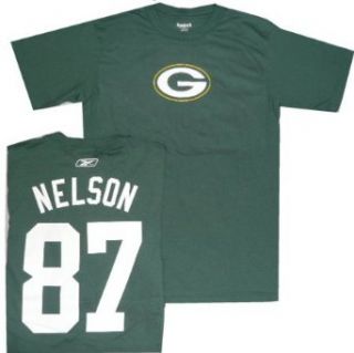 Green Bay Packers Jordy Nelson Reebok Name and Number T Shirt (Medium) : Sports Fan T Shirts : Clothing