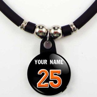 Miami Marlins Personalized Baseball Jersey Necklace with Your Name and Number Jewelry