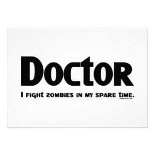 Doctor Zombie Fighter Personalized Invitations