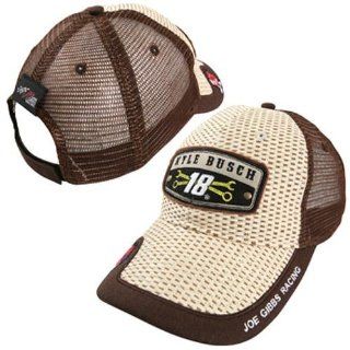 NASCAR Chase Authentics Kyle Busch Cool Breeze Straw Adjustable Hat   Natural/Brown : Sports Fan Baseball Caps : Sports & Outdoors