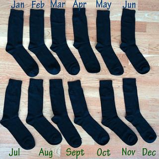 monthly black sock subscription gift club by alphabet interiors